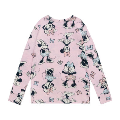 Disney Collection Little & Big Kid Girls Minnie Mouse Crew Neck Long Sleeve 4-pc. Pajama Sets