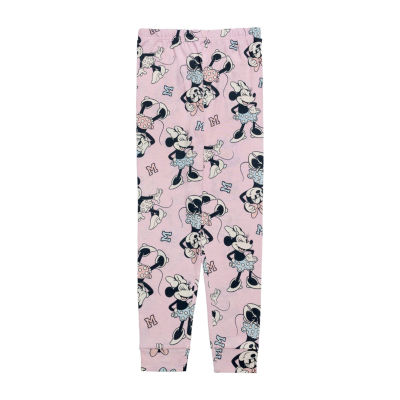 Disney Collection Little & Big Kid Girls Minnie Mouse Crew Neck Long Sleeve 4-pc. Pajama Sets