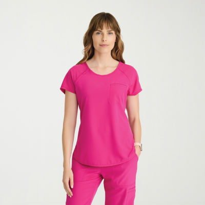 Barco One Bot273 Swing 1-Pocket Raglan Sleeve Tuck-In Womens Crew Neck Short Sleeve Stretch Fabric Moisture Wicking Scrub Top