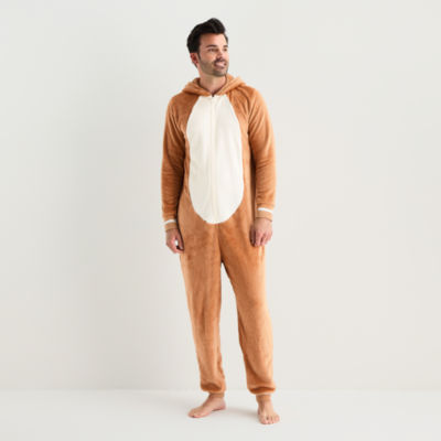 North Pole Trading Co. Reindeer Unisex Adult Plush Hooded Long Sleeve Matching Family One Piece Pajama