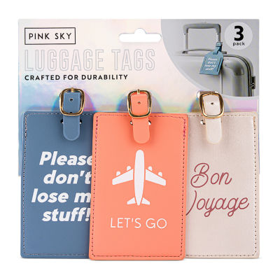 Pink Sky 3-pack Luggage Tag Set