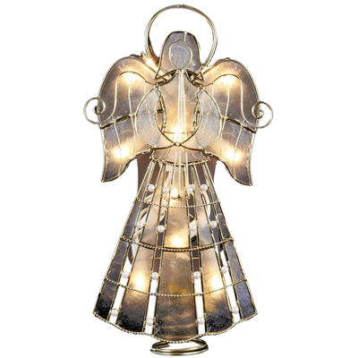 Kurt Adler 10-Light 9.75 Capiz Angel Tree Topper