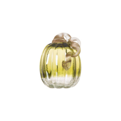 Glitzhome Green Crackle Glass Pumpkin Thanksgiving Tabletop Decor