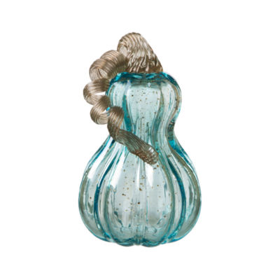 Glitzhome Blue Glass Gourd Thanksgiving Tabletop Decor