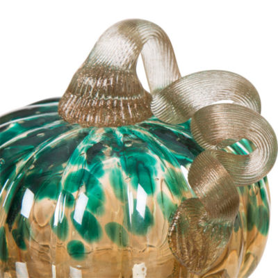 Glitzhome Glitter 5" Glass Pumpkin