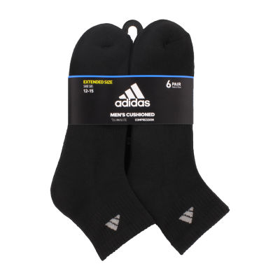 adidas 6 Pair Big and Tall Quarter Ankle Socks Mens