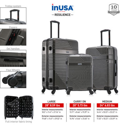 InUSA Resilience 3-pc.Hardside Lightweight Spinner Luggage Set