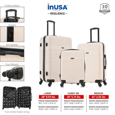 InUSA Resilience 3-pc.Hardside Lightweight Spinner Luggage Set