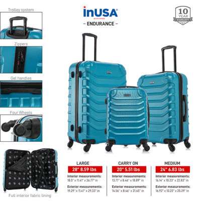 InUSA Endurance 3-pc.Hardside Lightweight Spinner Luggage Set