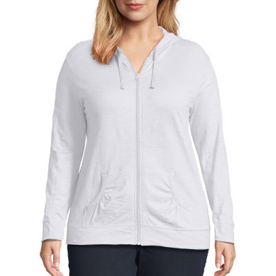 JMS by Hanes Womens Long Sleeve Hoodie Plus