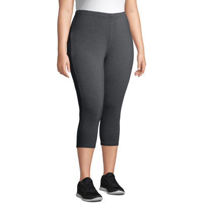 HANES JMS by Hanes Womens High Rise Full Length Leggings Plus