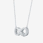 Limited Time Special! Womens Genuine Diamond Accent  Sterling Silver Infinity Pendant Necklace