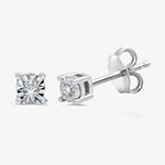 Limited Time Special! 1/10 CT. T.W. Genuine White Diamond 14K Gold Over Silver Sterling Silver 2 Pair Earring Set