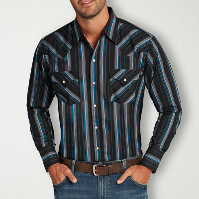 Ely Cattleman Stripe Mens Long Sleeve Western Shirt