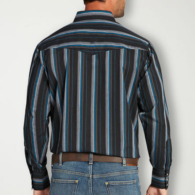 Ely Cattleman Stripe Big and Tall Mens Long Sleeve Western Shirt