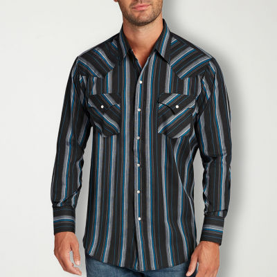 Ely Cattleman Stripe Big and Tall Mens Long Sleeve Western Shirt