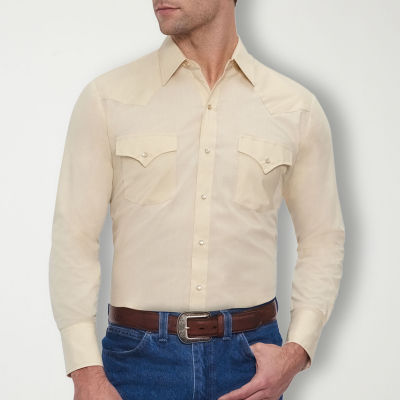 Ely Cattleman Snap Front Mens Long Sleeve Classic Fit Button-Down Shirt