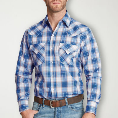 Ely Cattleman Plaid Mens Long Sleeve Western Shirt - JCPenney