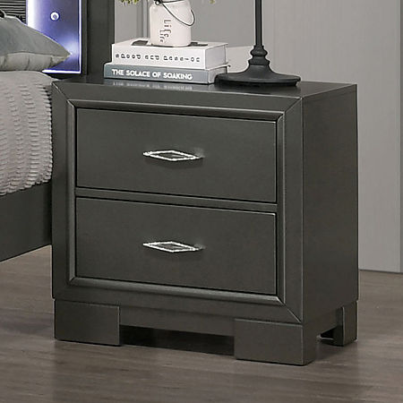 Gallint 2-Drawer Nightstand, One Size, Gray