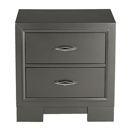 Gallint 2-Drawer Nightstand, One Size, Gray