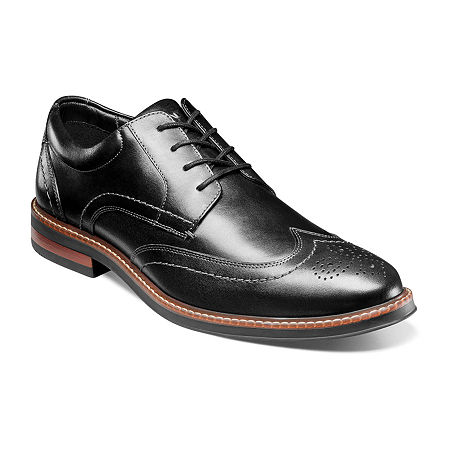 Nunn Bush Mens Calderone Wingtip Wing Tip Oxford Shoes, 12 Medium, Black