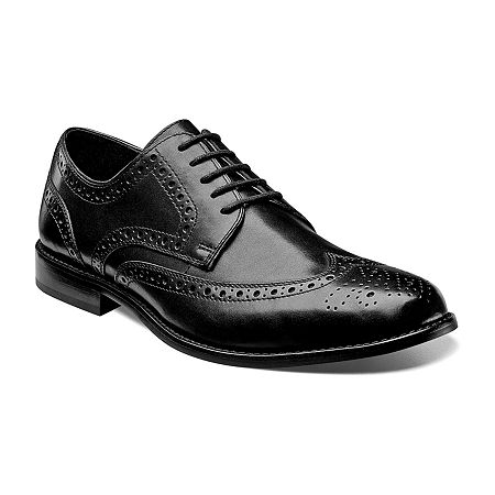 Nunn Bush Mens Nelson Wingtip Wing Tip Oxford Shoes, 11 Wide, Black