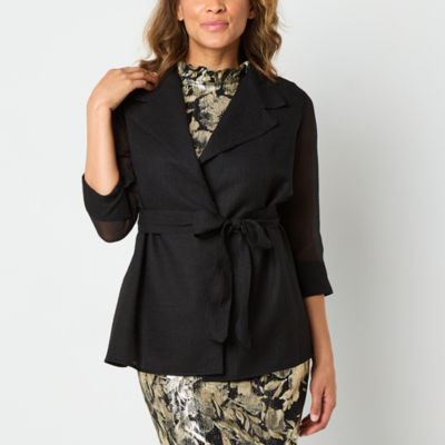 Studio 1 Womens V Neck 3/4 Sleeve Shrug