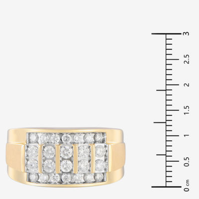 Mens 1 CT. T.W. Natural White Diamond 10K Gold Fashion Ring