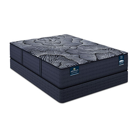 Serta Quilted Perfect Sleeper X Hybrid Excelled 14.25 Plush Tight Top - Mattress + Box Spring, California King, Blue