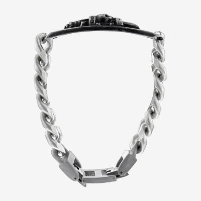 Stainless Steel 8 1/2 Inch Solid Cuban Chain Bracelet