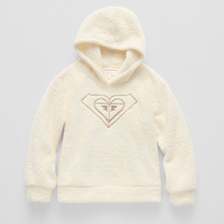 Roxy Big Girls Embroidered Hoodie, S (7), Beige