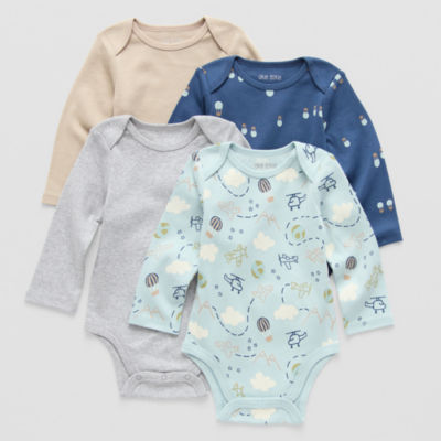 Okie Dokie Baby Boys 4-pc. Long Sleeve Bodysuit