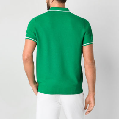 St. John's Bay Polo Mens Short Sleeve Button Polo Sweater