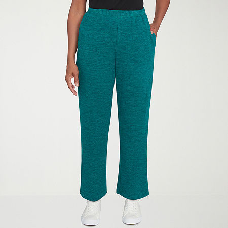 Alfred Dunner French Quarter Womens Straight Pull-On Pants, Petite Medium, Green