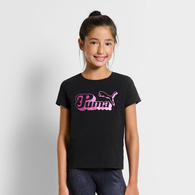 PUMA Big Girls Crew Neck Short Sleeve T-Shirt