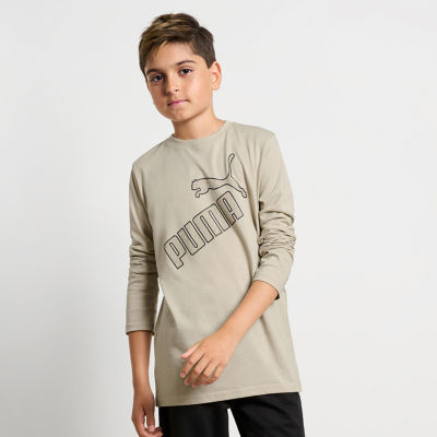 PUMA Big Boys Crew Neck Long Sleeve Graphic T-Shirt