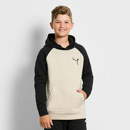 PUMA Big Boys Fleece Hoodie, Small (8), Black