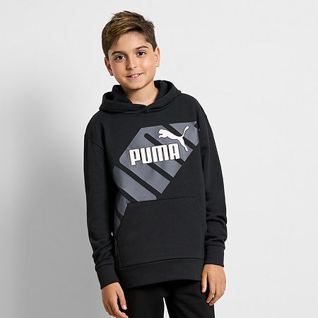 PUMA Big Boys Fleece Hoodie, Large (14-16), Black