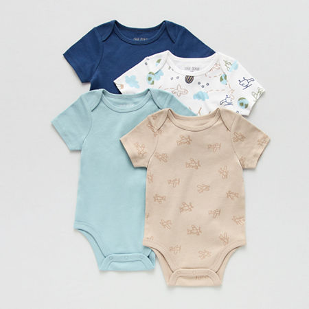 Okie Dokie Baby Boys 4-pc. Short Sleeve Bodysuit, 18 Months, Brown