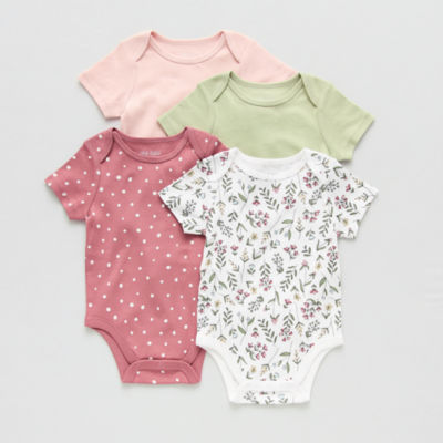 Okie Dokie Baby Girls 4-pc. Short Sleeve Bodysuit