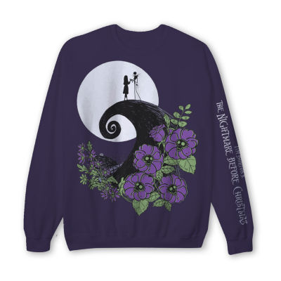 Juniors Nightmare Before Christmas Crew Sweatshirt Womens Neck Long Sleeve