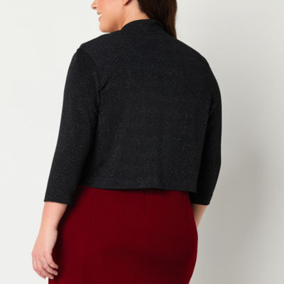 Perceptions Womens 3/4 Sleeve Shrug Plus