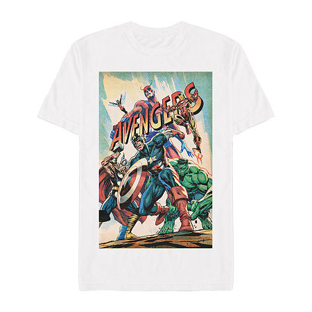 Mens Short Sleeve Avengers Graphic T-Shirt, Xx-large, White