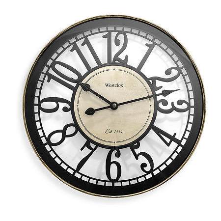 Westclox 12 Bronze Open Arabic Numeral Wall Clock, One Size, Brown