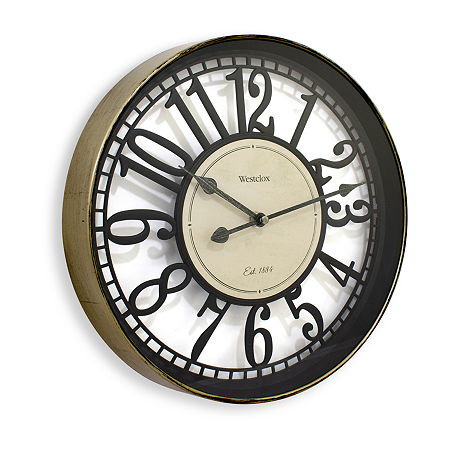 Westclox 12 Bronze Open Arabic Numeral Wall Clock, One Size, Brown