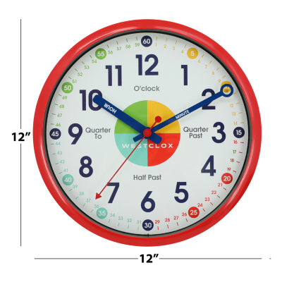 Westclox 12" Time Teacher Silent/Non-Ticking Wall Clock