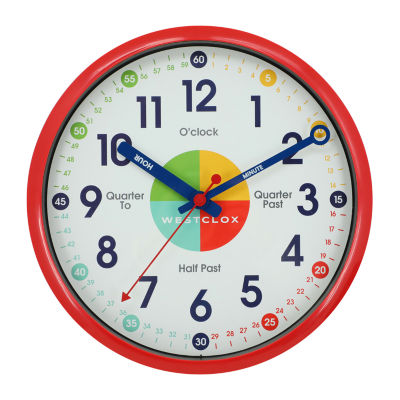 Westclox 12" Time Teacher Silent/Non-Ticking Wall Clock