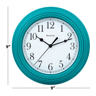 Westclox 9" Teal Round Simplicity Wall Clock