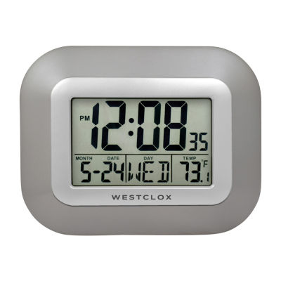 Westclox Classic Modern Lcd Display Digital Silent/Non-Ticking Wall Clock