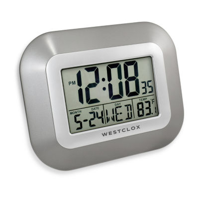 Westclox Classic Modern Lcd Display Digital Silent/Non-Ticking Wall Clock